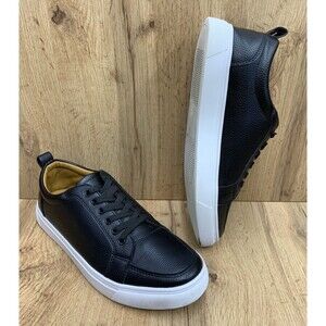 Faranzi Mens Anderson Lace Up Court Sneaker Tennis Shoes F421221K Black Size 9.5